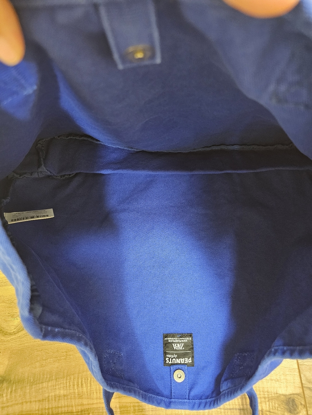 Zara Peanuts Blue Woodstock You Good? Tote/Shopper Bag - Picture 5 of 9